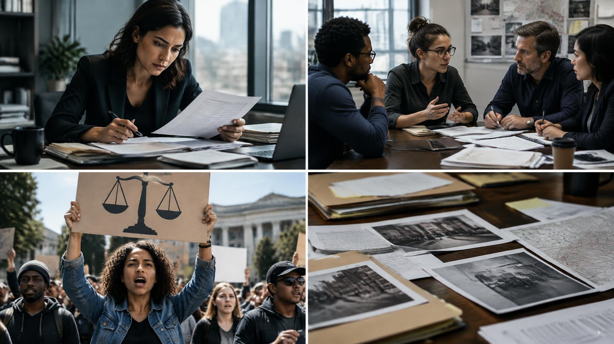 investigative journalist reviewing documents